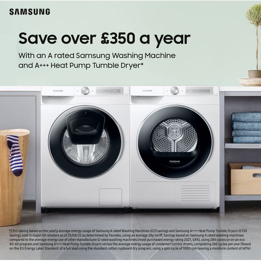 Samsung Series 6 OptimalDry™ DV90T6240LN Wifi Connected 9Kg Heat Pump Tumble Dryer - Graphite - Energy Savings
